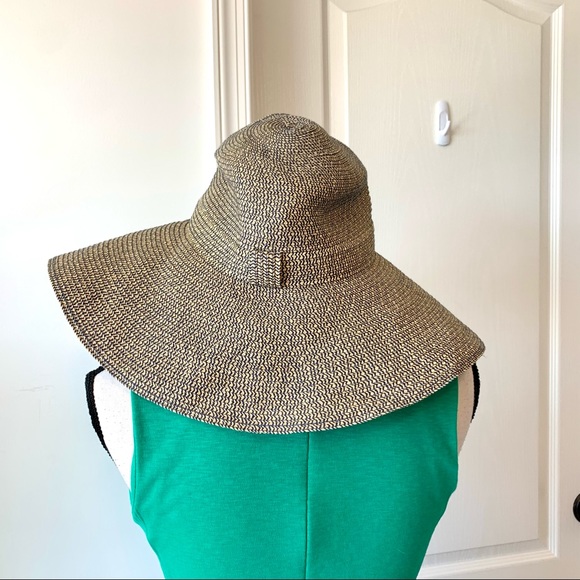 D&Y Navy/Brown Combo 100% Paper Floppy Sun Hat - Picture 4 of 13